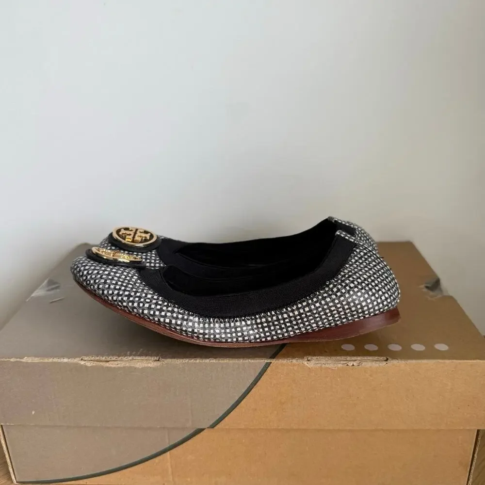 Tory Burch Caroline 2 ‘Tidal Grid’ Women Ballet Flats- SZ 5